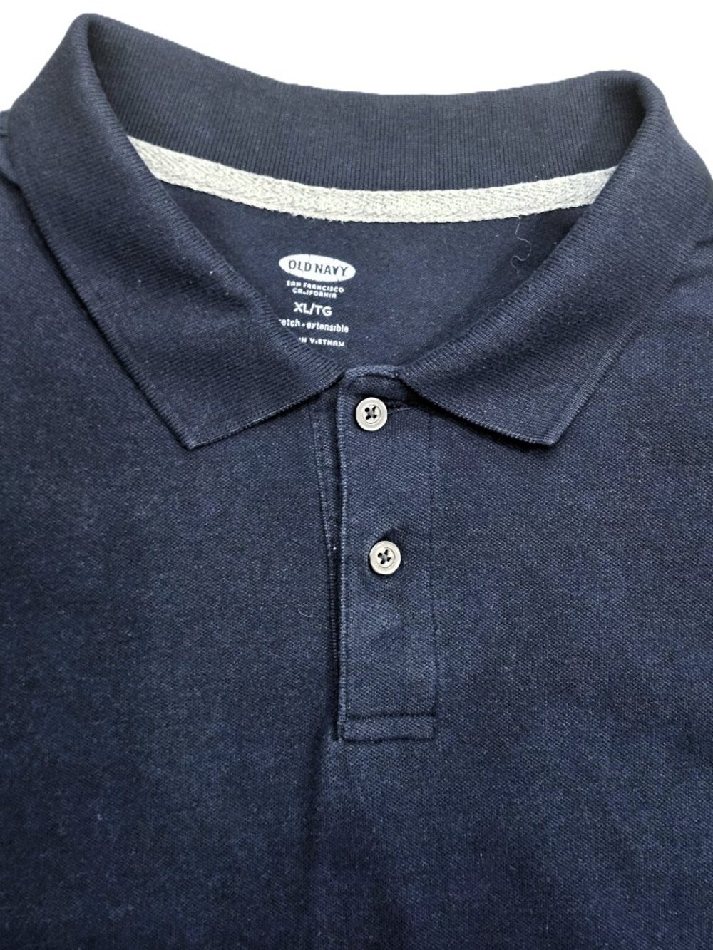 Old Navy Pique Polo – XL – Navy Blue – Stretch Fabric – Classic Casual Shirt